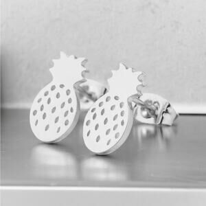 NEW 18K white gold plated fruit pineapple stud earrings jewelry B5A